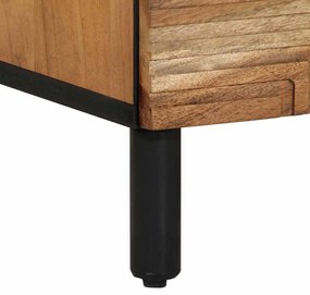 Armários de Lado em 3 Peças Castanho 60x33x75 cm Madeira Sólida de Acá