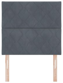 Cabeceira Design de Blocos de Diamante Cinza Escura 90 cm Veludo