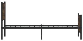 Estrutura de cama sem colchão 107x203 cm metal carvalho fumado
