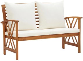 4 pcs conj. lounge jardim c/ almofadões madeira acácia maciça