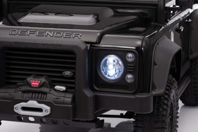 Jipe elétrico para crianças Land Rover Defender 110 SVX 12V, 4X4, luzes LED, bateria de lítio, licença ORIGINAL Preto