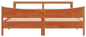 Estrutura cama c/ cabeceira 180x200cm pinho maciço castanho-mel