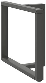 Pés para mesa de jantar em forma de T, 2 peças, antracite, 90x35x(72-7
