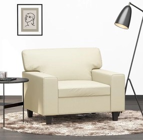 Poltrona 60 cm couro artificial creme