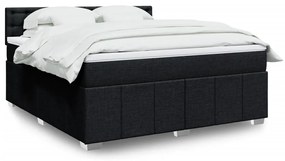 vidaXL Cama com molas/colchão 180x200 cm tecido preto