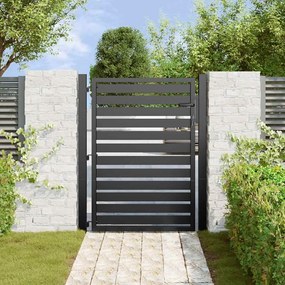 Portão de jardim com fechadura Preto 100x120 cm Alumínio