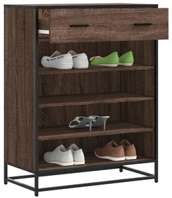 Sapateira 75x38x97,5 cm deriv. madeira/metal carvalho castanho