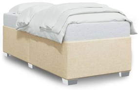 Estrutura de cama 90x200 cm tecido cor creme