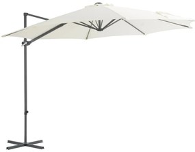 vidaXL Guarda-sol de jardim cantilever c/ poste de aço 300 cm areia