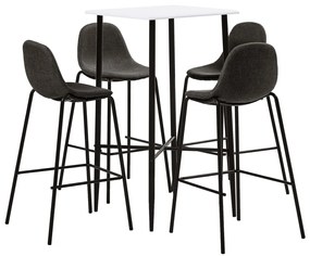 5 pcs conjunto de bar tecido cinzento-escuro