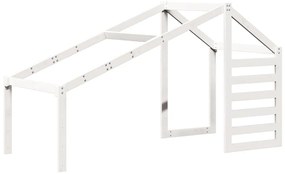 Cama alta com telhado 90x200 cm pinho maciço branco