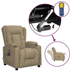 Poltrona de massagens elevatória couro artificial cappuccino