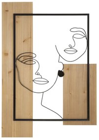 PAINEL DE PAREDE FERRO E MADEIRA CM 63X2X90