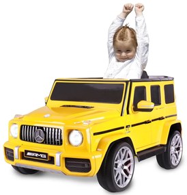 Carro elétrico a bateria infantil Mercedes-Benz AMG G63 amarelo