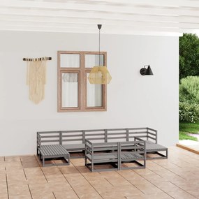 vidaXL 9 pcs conjunto lounge de jardim pinho maciço