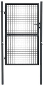 Portão de jardim em rede aço galvanizado 100x200 cm cinzento