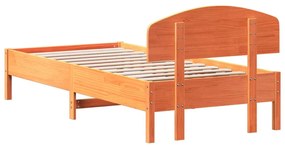 Cama sem colchão 90x200 cm pinho maciço castanho-mel