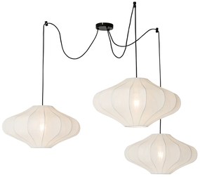 Candeeiro suspenso design branco 50 cm 3 luzes - Plu Design