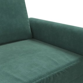 Sofá de 2 lugares 120 cm veludo verde-escuro