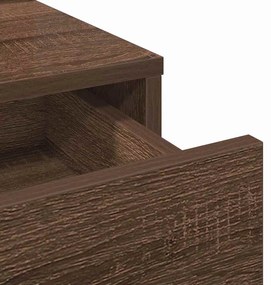 Mesa de Maquiagem vidaXL com Luzes LED Castanho Carvalho 50x41x140 cm