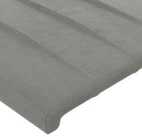 Cabeceira cama c/ abas veludo 103x16x118/128 cm cinzento-claro