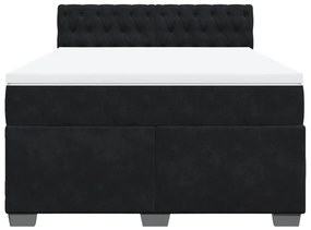 Cama com molas/colchão 140x200 cm veludo preto