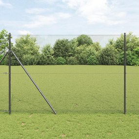 vidaXL Cerca de Arame Soldado com 13 Postes Cinza 1.6x25 m Aço
