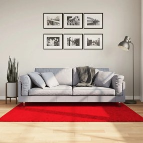 vidaXL Tapete pelo curto macio e lavável HUARTE 120x170 cm vermelho