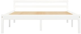 Estrutura de cama 140x200 cm madeira pinho maciço branco