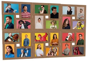 Moldura para 24 (13x18 cm) fotografias MDF castanho-claro