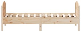 Cama sem colchão 90x190 cm madeira de pinho maciça