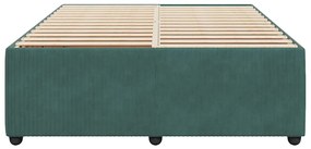 Estrutura de cama sem colchão 140x200 cm veludo verde-escuro