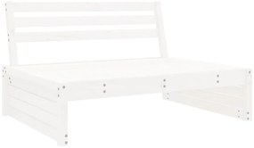 2 pcs conjunto lounge de jardim madeira de pinho maciça branco