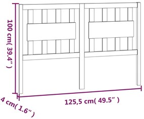 Cabeceira de cama 125,5x4x100 cm pinho maciço castanho mel