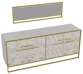 Console Polka – Dourado/Branco – 179,9 cm x 75 cm x 47,3 cm