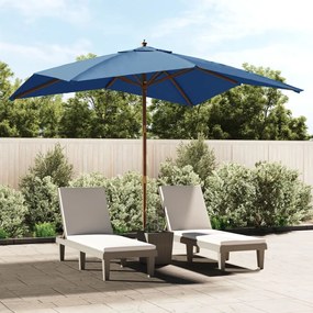 vidaXL Guarda-sol de jardim com poste de madeira 300x300x273 cm