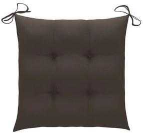 Cadeiras de jantar p/ jardim 3 pcs c/ almofadões acácia maciça