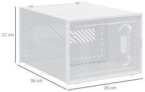 HOMCOM Armário Modular de Plástico Sapateira Modular com 8 Cubos Portas Magnéticas Organizador de Sapatos para Entrada Corredor Dormitório 28x36x21cm Transparente