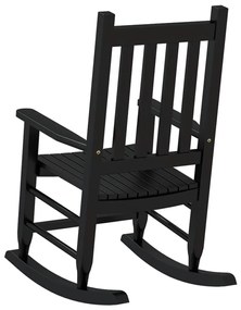 Cadeiras de baloiço infantis 2 pcs álamo maciço preto