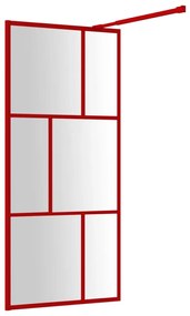 Divisória de chuveiro 80x195 cm vidro transparente ESG vermelho