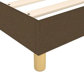 Estrutura de cama 140x190 cm tecido castanho-escuro