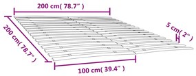 Estrados de ripas com 34 ripas 2 pcs 100x200 cm