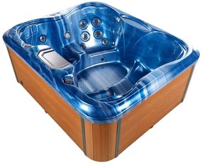 Banheira de hidromassagem para exterior em acrílico azul 215 x 180 cm ARCELIA Beliani