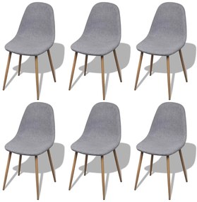 vidaXL Cadeiras de jantar 6 pcs tecido cinzento-claro