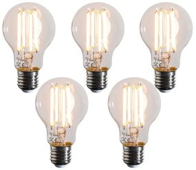 Conjunto de 5 lâmpadas LED E27 inteligentes reguláveis em Kelvin A60 transparente 7W 806 lm 1800-3000K
