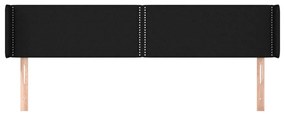 Cabeceira de cama c/ abas tecido 183x16x78/88 cm preto