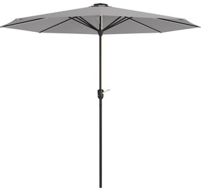 Chapéu de Sol de Jardim Ø265x240 cm Chapéu de Sol de Terraço com Luzes