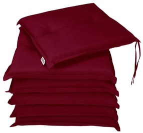 Conjunto de 6 almofadas para assento Boston 47 x 42 x 6 cm Vermelho