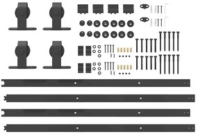 Kit de ferragens para porta deslizante 427 cm aço preto