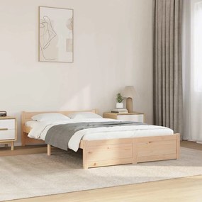 Estrutura de cama sem colchão 120x200 cm madeira maciça